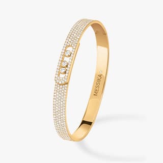 Messika Move Diamond 18K Polished Yellow Gold Bangle Bracelet