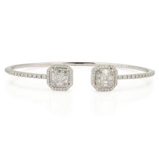 ZYDO ITALY Diamond 18K White Gold Bangle Bracelet