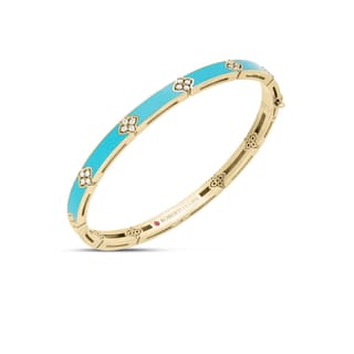Roberto Coin Love In Verona Diamond 18K Polished Yellow Gold Bangle Bracelet