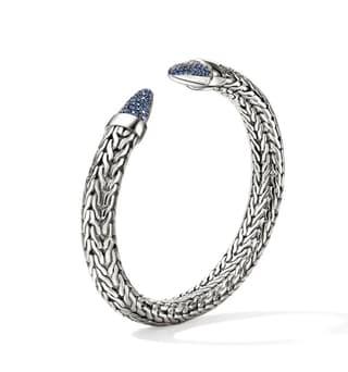 John Hardy Sapphire Polished Silver Sterling Silver Cuff Bracelet