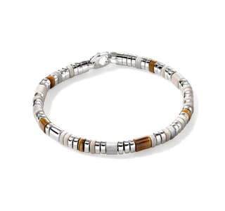 John Hardy Classic Chain Tiger Eye Silver Sterling Silver Chain Bracelet