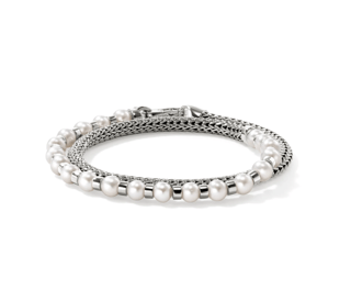 John Hardy Freshwater Pearl Sterling Silver Wrap Bracelet