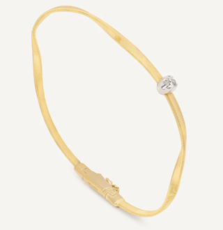 Marco Bicego Marrakech Diamond 18K Engraved Yellow Gold Bangle Bracelet