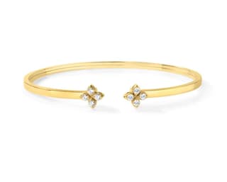 Roberto Coin Love In Verona Diamond 18K Polished Yellow Gold Bangle Bracelet