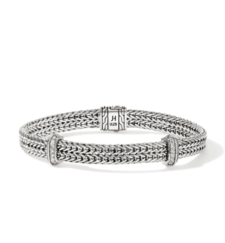 John Hardy Diamond Silver Sterling Silver Chain Bracelet