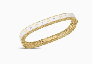Roberto Coin Venetian Princess Diamond 18K Polished Yellow Gold Bangle Bracelet