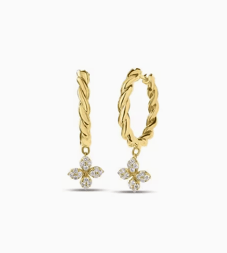 Roberto Coin Love In Verona Diamond 18K Polished Yellow Gold Bangle Bracelet
