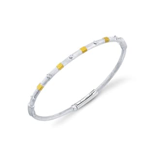 Sloane Street Diamond Silver Sterling Silver Bangle Bracelet