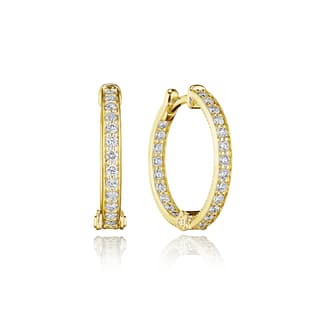 Verragio Diamond in 18K Polished Yellow Gold Hoop Earrings