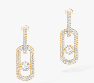 Messika Move Diamond in 18K Polished Pink Gold Dangle Earrings