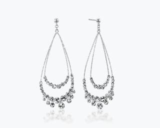 Platinum Born in 850PTK Polished Platinum Dangle Earrings