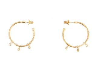 Pesavento DNA Diamond in 18K Polished Yellow Vermeil Hoop Earrings