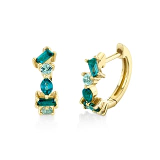 Sloane Street Topaz in 18K Polished Yellow Gold Huggie Earrings