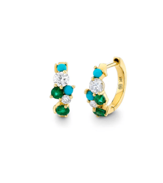 Sydney Evan Assorted Gemstones in 14K Polished Yellow Gold Hoop Earrings