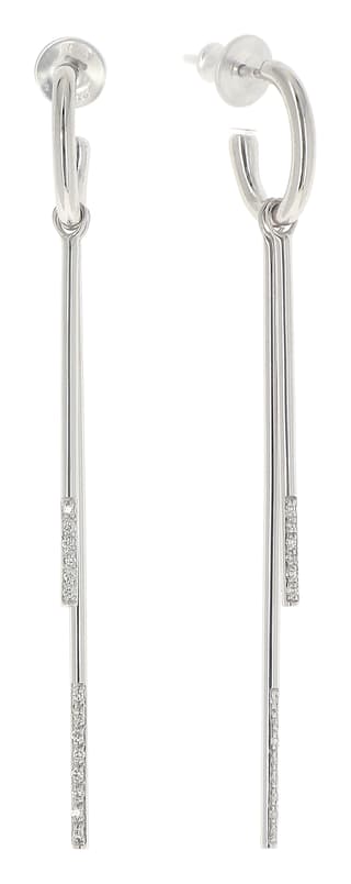 Pesavento Elegance Diamond Polished Silver Rhodium Dangle Earrings