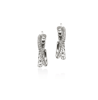John Hardy Diamond Sterling Silver Hoop Earrings