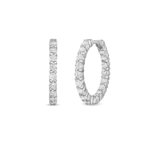 Roberto Coin Diamond White Gold Hoop Earrings