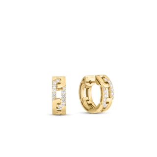 Roberto Coin Navarra Diamond Yellow Gold Hoop Earring