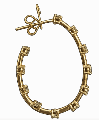 Ruchi Diamond in 18K Polished Yellow Gold Hoop Earrings
