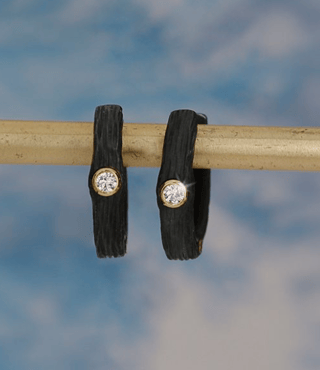 Sarah Graham Diamond in 18K Yellow Gold Hoop Earrings