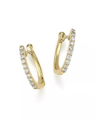Roberto Coin Diamond Yellow Gold Hoop Earrings