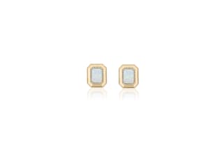 Goshwara Diamond and Opal in 18K Polished Yellow Gold Post Earrings