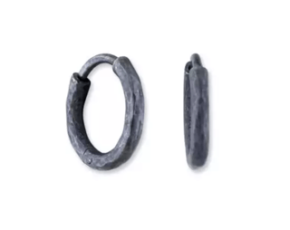 Lika Behar Collection Matte Black Sterling Silver Hoop Earrings