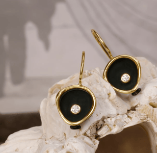 Sarah Graham Diamond in 18K Polished Yellow Gold Wire Hook Earrings
