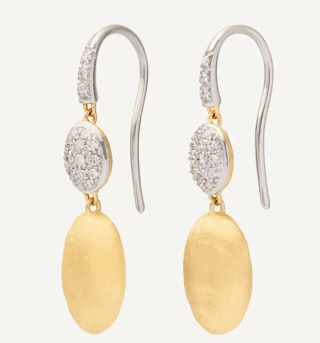 Marco Bicego Siviglia Diamond in 18K Engraved Yellow Gold Post Earrings