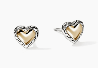 John Hardy Polished Two-Tone Sterling Silver Post Earrings