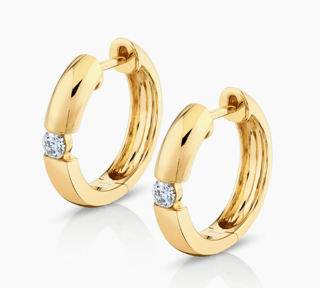 Michael M Diamond in 18K Polished Yellow Gold Hoop Earrings
