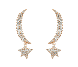 Bee Goddess Diamond in 18K Polished Rose Gold Post Earrings