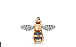 Bee Goddess Diamond in 14K Polished Rose Gold Post Earrings