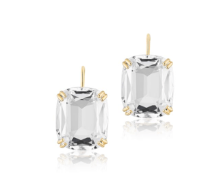 Goshwara Gossip Crystal in 18K Polished Yellow Gold Band Earrings