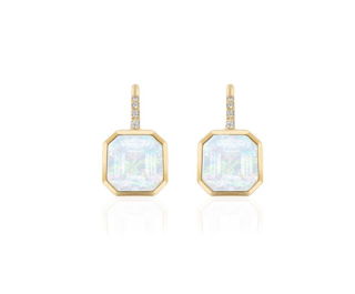 Goshwara Gossip Opal and Diamond in 18K Polished Yellow Gold Dangle Earrings