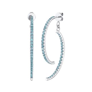 Sloane Street Swiss Blue Topaz Polished Silver Sterling Silver Drop Earrings