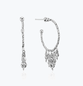 Platinum Born Limitless in 900PTK Diamond Cut Platinum Hoop Earrings