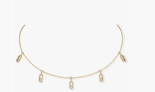 Messika Move Diamond 18K Polished Yellow Gold Station Necklace