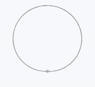 Platinum Born 850PTK Diamond Cut Silver Platinum Choker Necklace