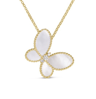 Roberto Coin Mother of Pearl 18K Polished White Gold Chain Necklace