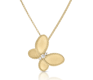 Roberto Coin Diamond 18K Polished Yellow Gold Pendant Necklace