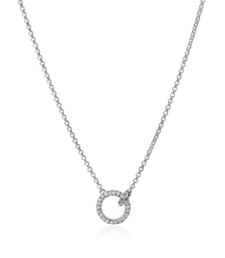 John Hardy Diamond Silver Sterling Silver Chain Necklace