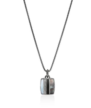 John Hardy Classic Chain Mother of Pearl Silver Sterling Silver Pendant Necklace