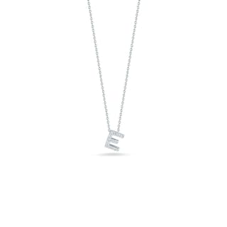 Roberto Coin Love Letter Diamond 18K Polished White Gold Chain Necklace