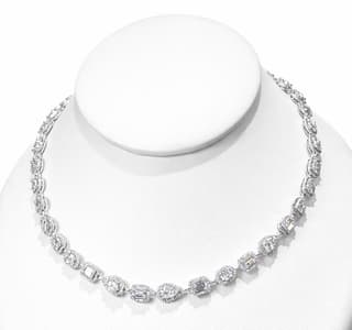 ZYDO ITALY Diamond 18K Polished White Gold Collar Necklace