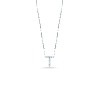 Roberto Coin Love Letter Diamond 18K Polished White Gold Pendant Necklace