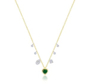 MEIRA T Emerald 14K Polished Yellow Gold Chain Necklace