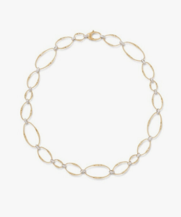 Marco Bicego Marrackech Onde Diamond 18K Engraved Yellow Gold Chain Necklace