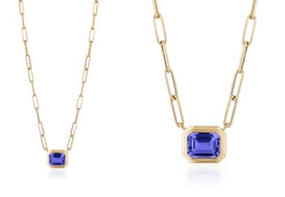 Goshwara Manhattan Tanzanite 18K Polished Yellow Gold Pendant Necklace