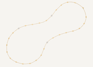Marco Bicego Siviglia Diamond 18K Engraved Yellow Gold Chain Necklace